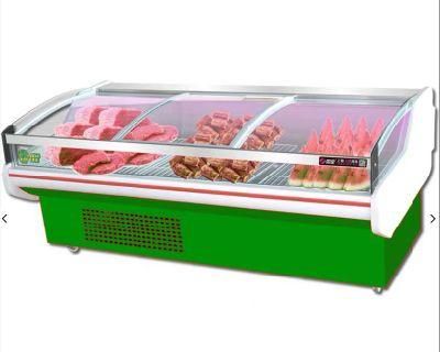Glass Door Supermarket Commercial Fresh Meat Display Showcase for Sale