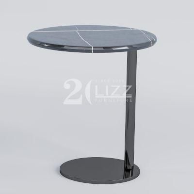 Nordic Simple Design Hotel Office Home Furniture Modern Round Shape Marble Double Coffee Table