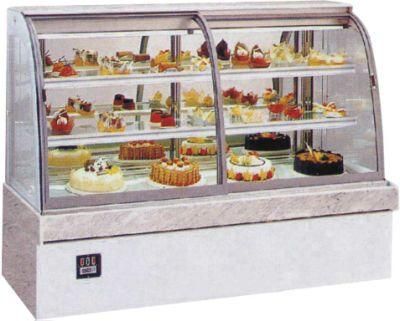Best Price Front Curved Glass Cake Display Showcase Bread Cake Showcase Display