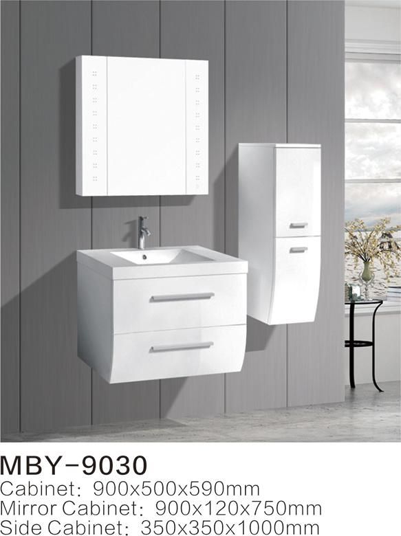 Modern Wall Mounted Waterproof Hotel PVC or MDF Bathroom Cabinet