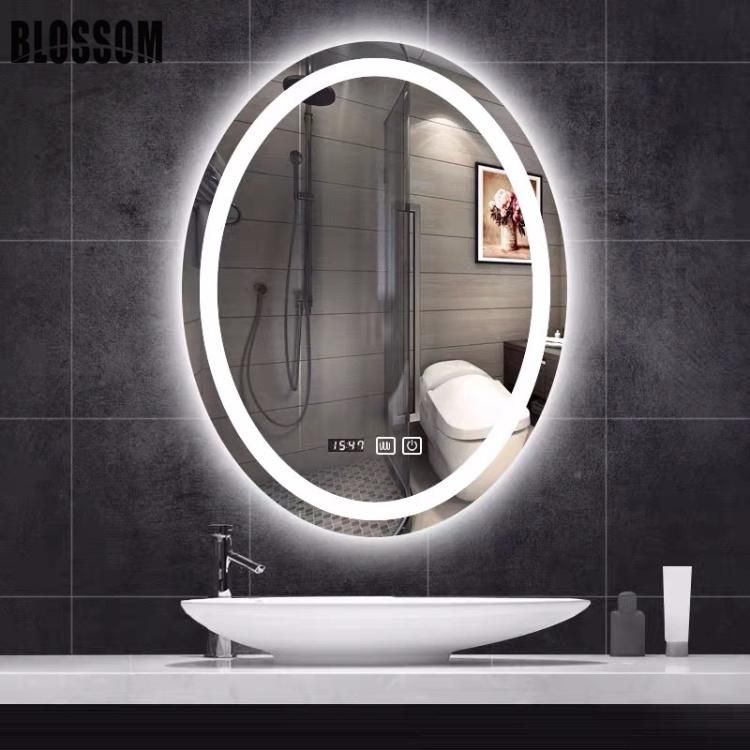 Factory Price Bathroom Illuminated LED Backlit Smart Black Framed Mirror
