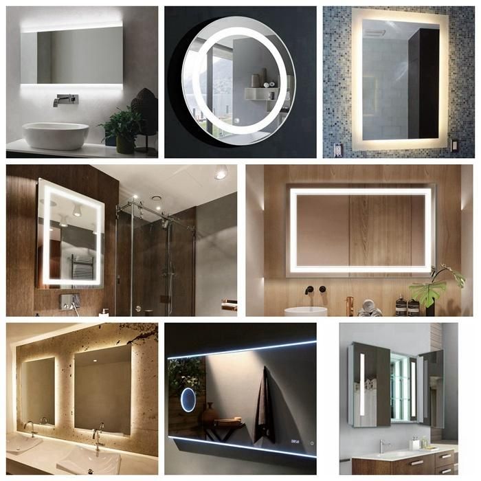 Dimmable LED Lighted Bathroom Mirror Wall Mounted Vanity Mirror