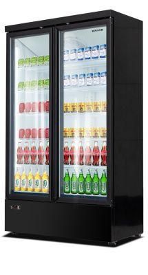 High Quality 800L Commercial Glass Door Refrigerator Vertical Showcase Store Display Freezer