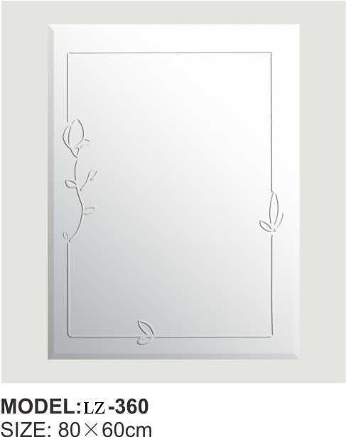Irregular Bathroom Sliver Mirror with Pattern (LZ-380)