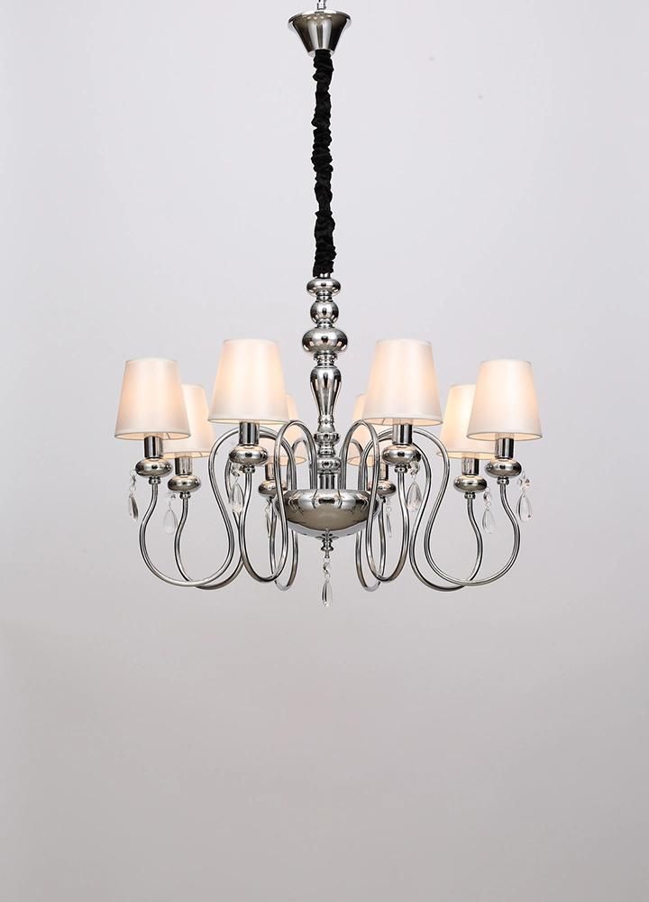 American Style Latest Elegant Living Room/ Restaurant Iron Chandelier with Lampshade China Factory Supplier