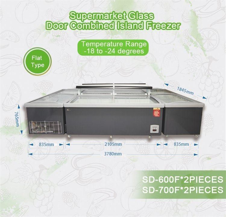 SD-600f Commercial Supermarket Sliding Glass Door Showcase Display Chest Freezer