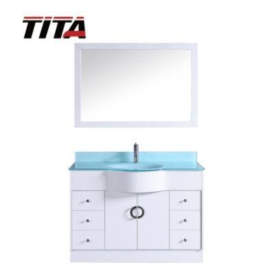 Tempered Glass Vanity Top Single Basin Bathroom Vanity T9229-48W