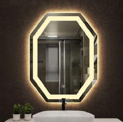 Hotel Home Decor Wall Mounted Decorative Touch Switch Defogger Dimming Backlit Lighted Bathroom Mirror Illuminated LED Mirror