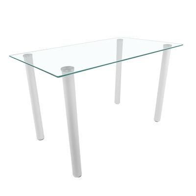 Hot Sale Modern Fancy Glass Top Dining Room Square Dining 8mm Tempered Glass Table