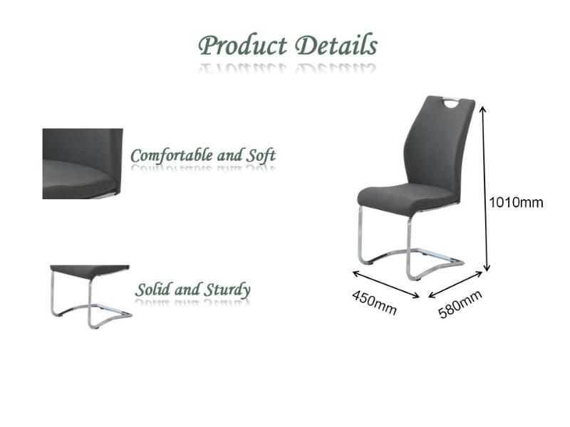 Modern Design New Hotel Restaurant Furniture PU Leather Home Dining Chair Metal Legs Meeting Chair