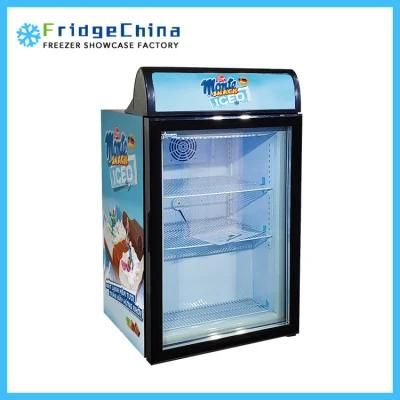 Glass Door Ice Cream Display Freezer/ Small Capacity Supermarket Commercial Chest Showcase