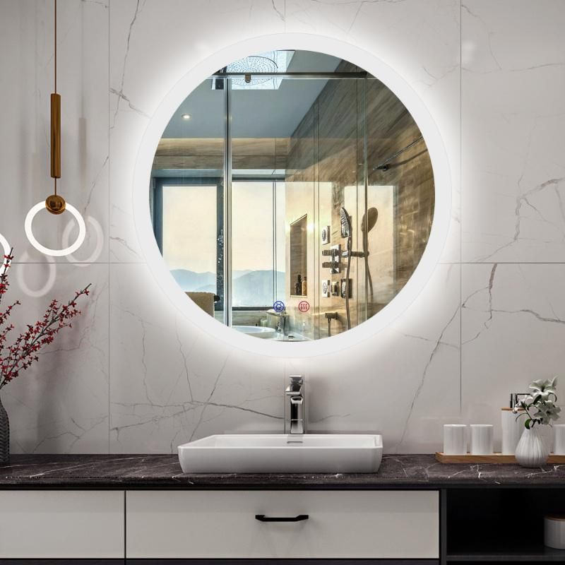 Wall-Mounted Round LED Bathroom Mirror