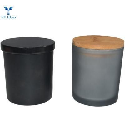 Matt Black Glass Candle Holders