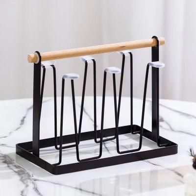 Ceramics Cup Storage Rack Cup Holder Gold Countertop Wine Glass Cup Holder Stand Makeup Brushes Holder Case Cup