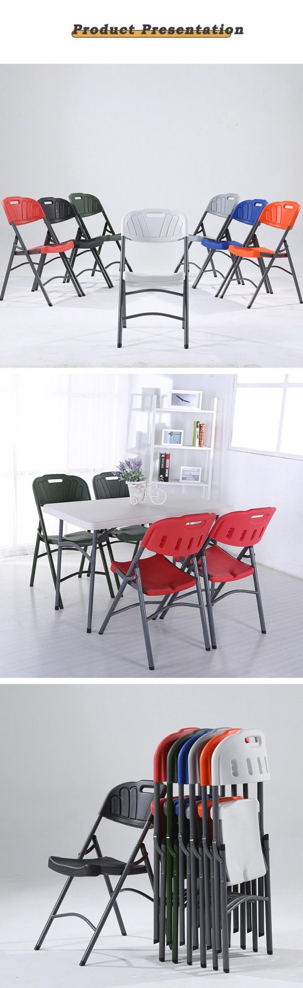 Wholesale Economic HDPE Plastic White Used Folding Outdoor Garden Chair Sillas PARA Eventos