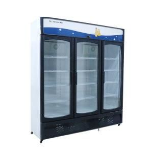 Supermaket Hot Sale Triple Door Beverage Chiller Upright Showcase