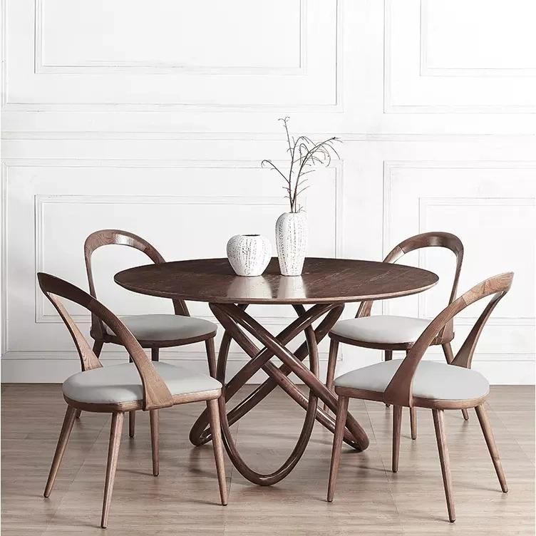 Nordic Wooden Restaurant Furniture Artistic Round Dining Table Made in China Guangdong Factory