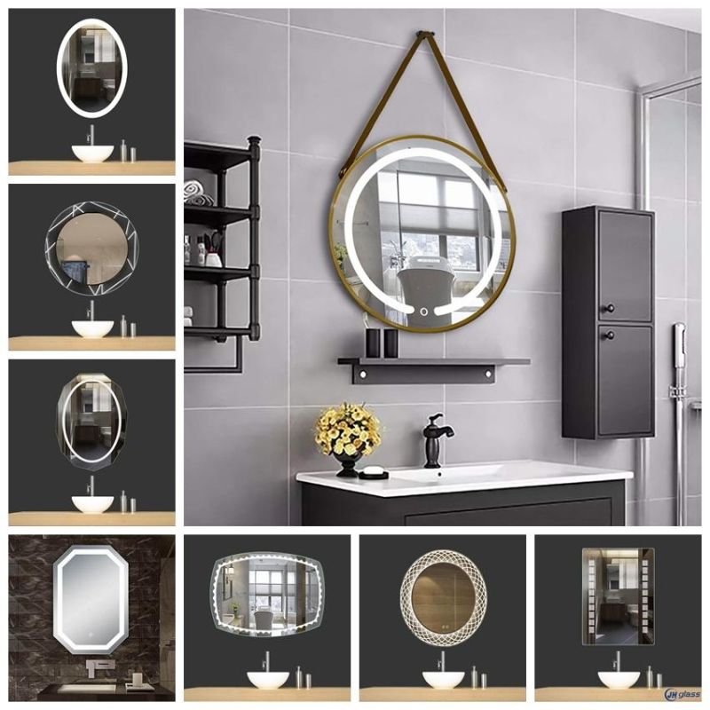 Modern Style Metal Frame Mirror Black Gloden Color Bathroom Mirror for Home Hote Decoration