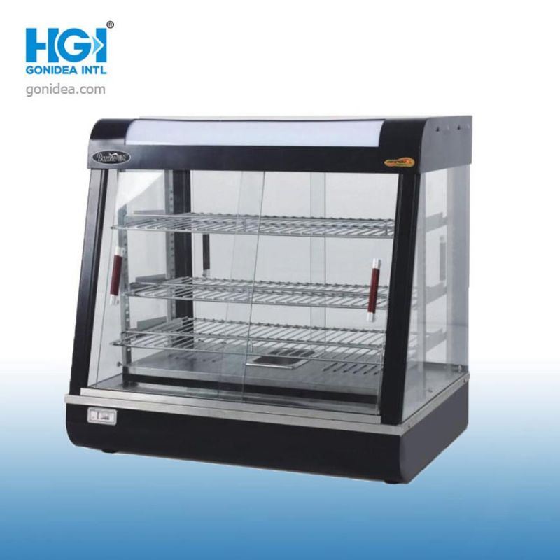 Curved Glass Warm Display Cabinet Food Warmer Display Showcase Dh-2p