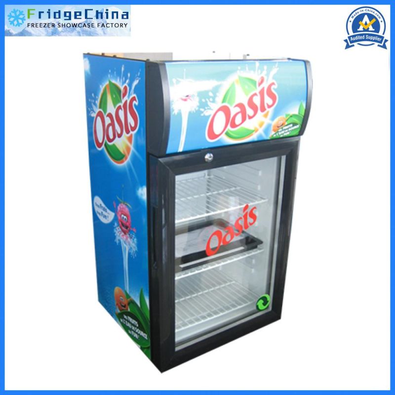 Single Glass Door Beverage Cooler Upright Vertical Showcase with Ce Approval