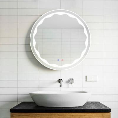 Compact LED Round Copper-Free Silver Mirror for Bathroom