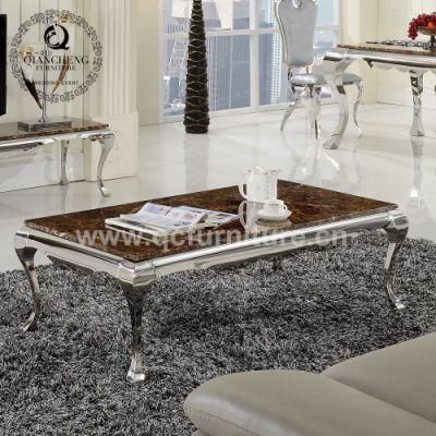 Rectangle Travertine Marble Top Living Room Furniture Coffee Table