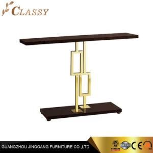 Hotel Home Simple Metal Golden Console Table with MDF Paperboard Top