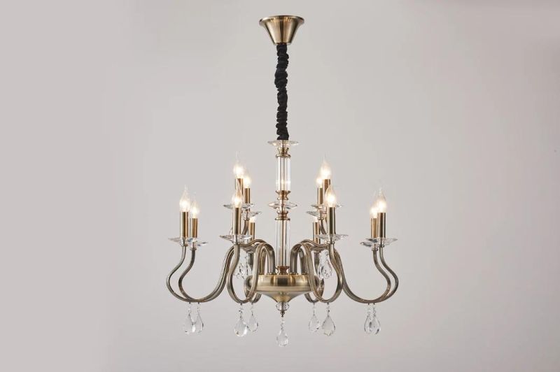 New Design Minimalist Style Classic European Green Bronze Lighting Furniture crystal Chandelier China Factory Supplier