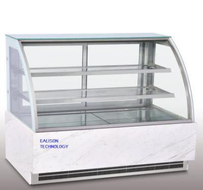 Fan Cooling Glass Sliding Door Display LED Light Cake Bakery Showcase