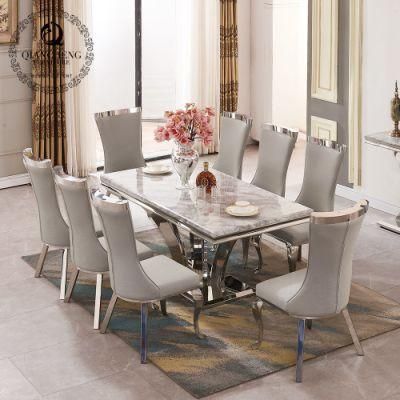 Dining Room Furniture Table Set Marble Table with 8chairs