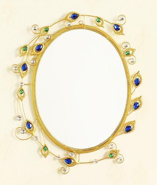 Otel Project Sun Shaped Decorative Metal Wall Mirror with Glass Tile