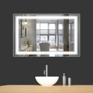 Square Mirror Bathroom Mirror LED with Touch Switch Mirror