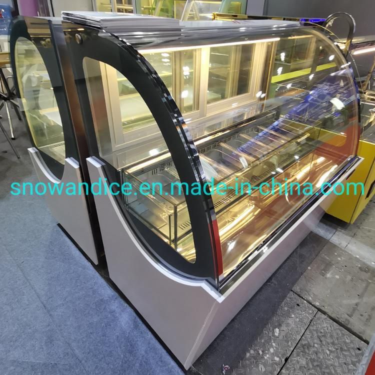 14 Pans Gelato Showcase Ice Lolly Displays Circular Ice Cream Cabinet