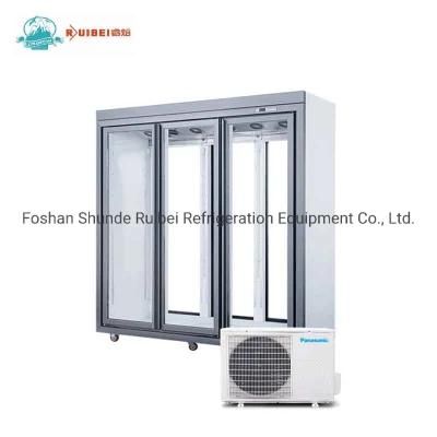 Commercial Front and Rear Open Style Air Cooling Cold Drink Refrigerator Glass Door Refrigerated Showcase