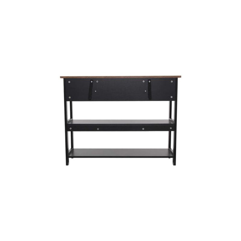 3 Tiers Console Table with 2 Drawers