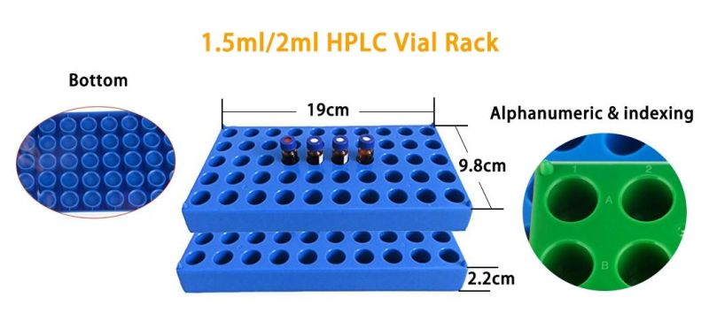 Lab 1.8ml 2ml Glass Vial 50 Holes Plastic Cryo Tube Storage Rack