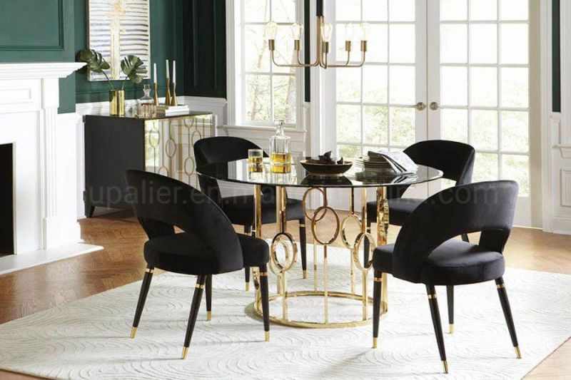 European Style Home Used Small Glass Top Dining Room Table