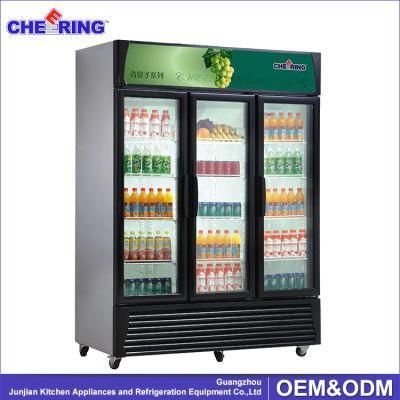 Refrigerated Vertical Automatic 3-Door Glasses Display Showcase