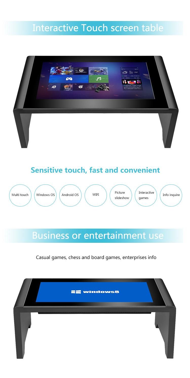 43/55/65 Inch Smart Touch Screen Table Interactive Coffee Gaming Touch Table