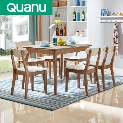 120731 Dining Room Modern Extendable Tempered Glass Top Extending Dining Table Set 6 Chairs
