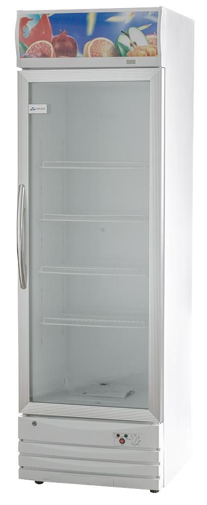 338L Single Glass Door Fridge Supermarket Cabinet Display Refrigerator Vertical Showcase