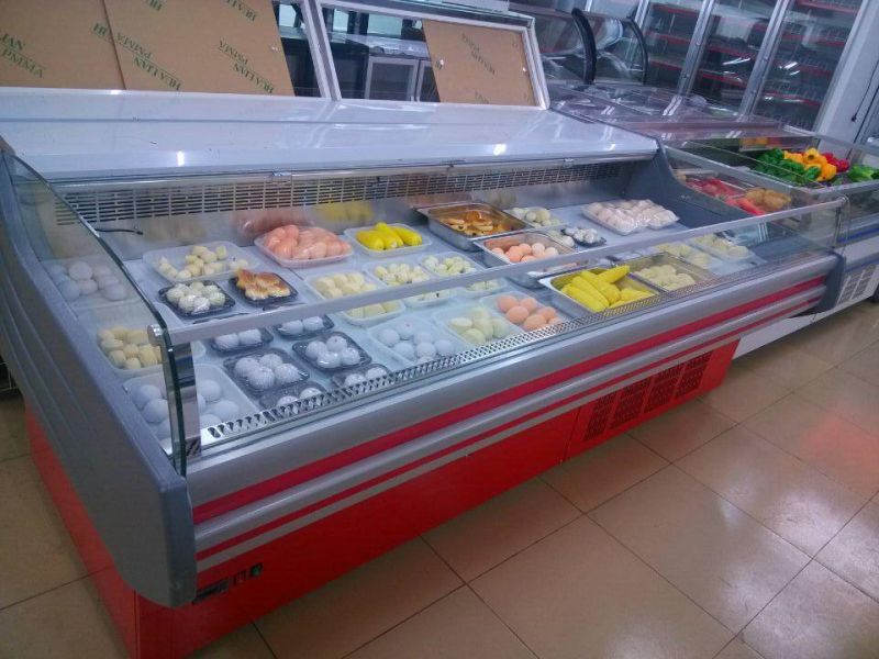 Green&Health Commercial Stainless Steel Self Service Meat Fish Display Freezer Counter