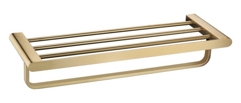 Wall Mounted Bathroom Accessories Stainless Steel 304 Glass Shelf, New Design Bathroom Shelf Golden
