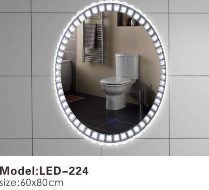 Round Simple CE American LED Smart Glass Bathroom Furniture Mirror