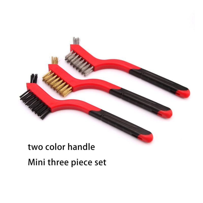 6PCS Per Set Mini Wire Brushes Set Steel Brass Nylon Cleaning