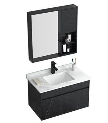 Modern Grey Wall Mounted Bathroom Vanity with Sink Top
