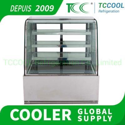 Suitable for High Ambient Temperature Curve Glass Door Showcase Display Bread Bakery Floor Standing Cooler