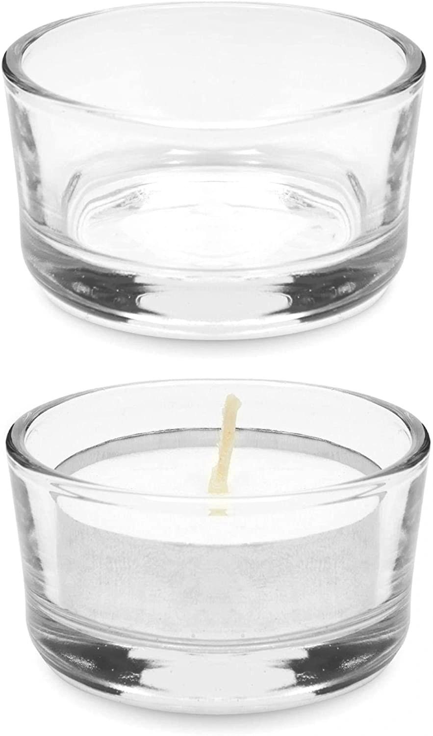 Wholesale 1oz 17oz 24oz Transparent Glass Round Tea Candlestick Suitable for Wedding Tea Lamp Central Decoration Home Decoration