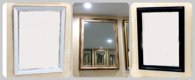 Square Wall-Mounted PS Material Framed Explosion-Proof Bathroom Mirror Vanity Mirror Shaving Mirror Make-up Mirror