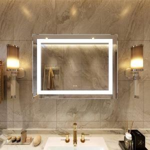 LED Lighted Bathroom Mirror\ Wall Mounted Vanity Mirror with High Lumen CRI&gt;90 Memory Touch Button Vertical &amp; Horizontal Installation